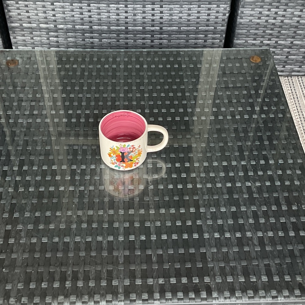 Floral Pink and White Mug